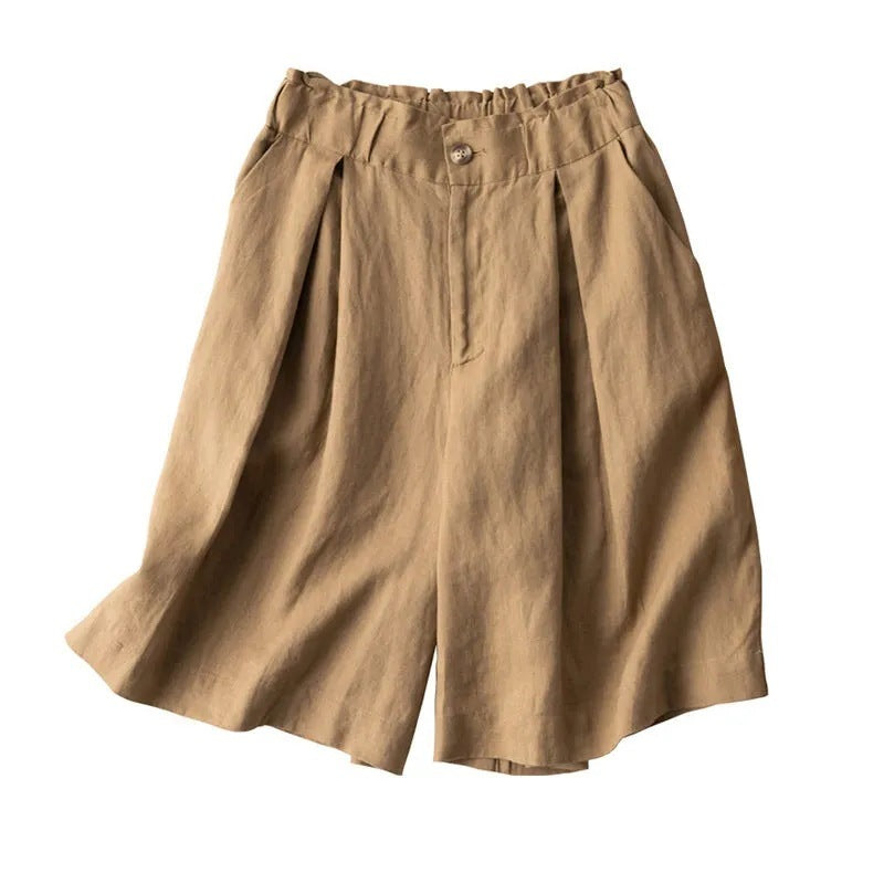 Fashion Personality Cotton Linen Thin Shorts Women