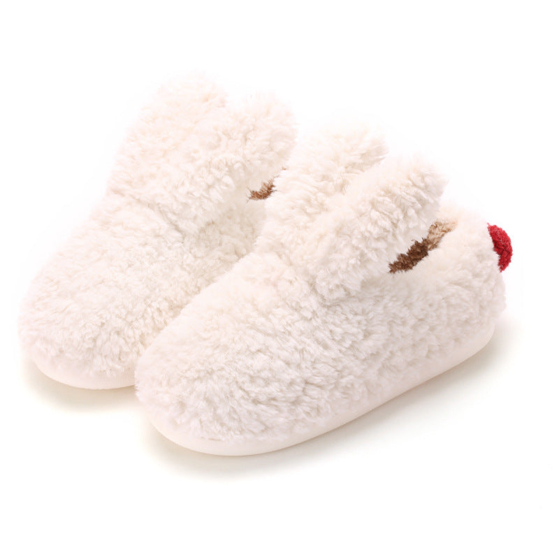 Warm And Non-slip Cute Rabbit Ears Ladies Cotton Shoes