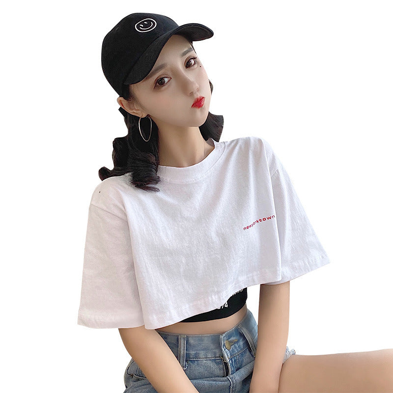 Vest + solid color short short sleeve T-shirt set