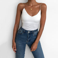 Satin Women Thin Wild Solid Camis Vest Women Tank Tops - Clothing