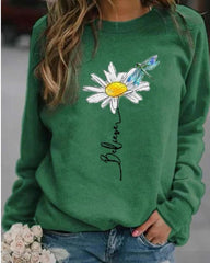 Floral print long sleeve jumper