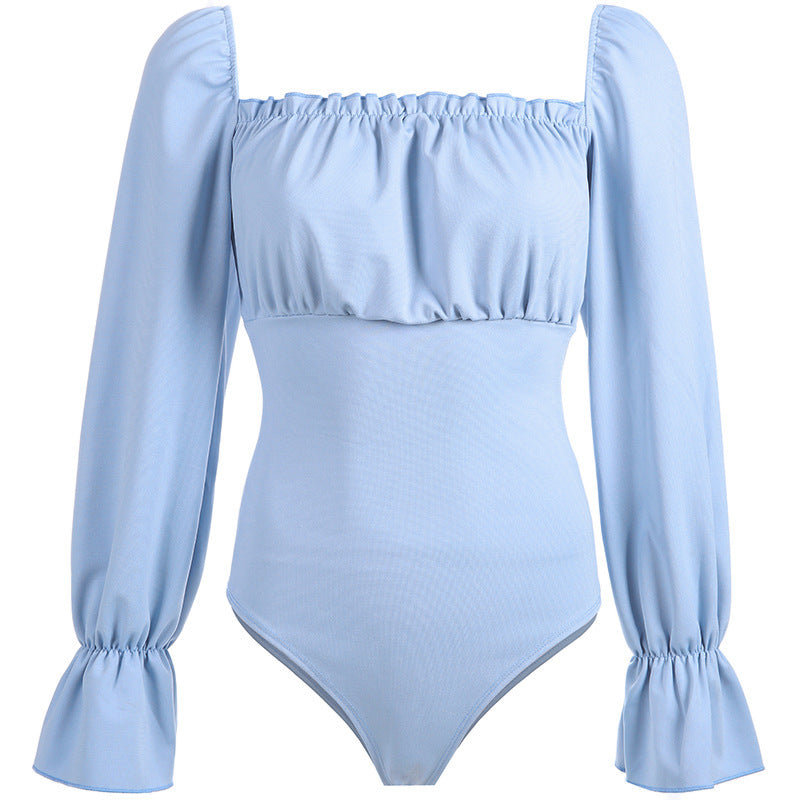 Square Neck Princess Sleeve Body Shaper Long Sleeve