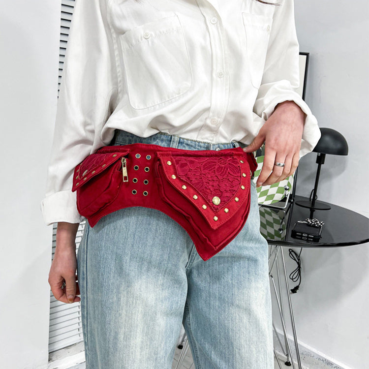 Vintage Waist Chest Bags Women Crossbody Bag Waistpack Outdoor Mobile Storage - Clothing