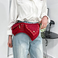 Vintage Waist Chest Bags Women Crossbody Bag Waistpack Outdoor Mobile Storage - Clothing