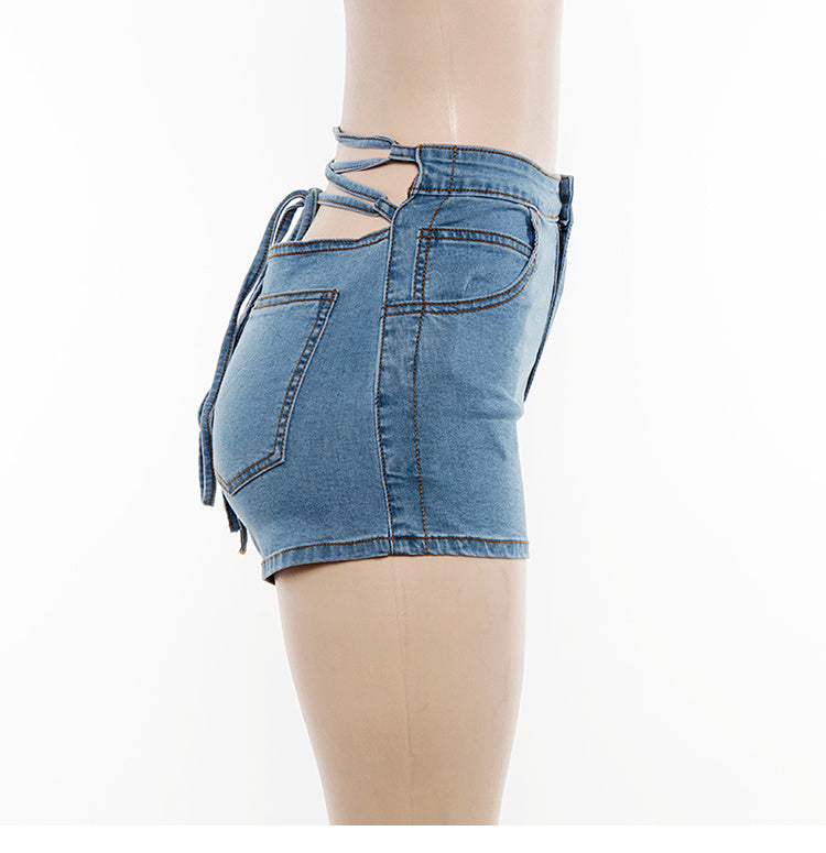 Plus Size Women's Boho Summer Outfit – Sexy Tie-Up Vacation Style with Elastic Fit, Cowgirl-Inspired Look