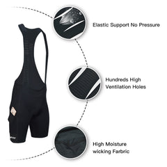 Darevie Padded Cycling Bib Shorts – Breathable Design with Phone Pockets
