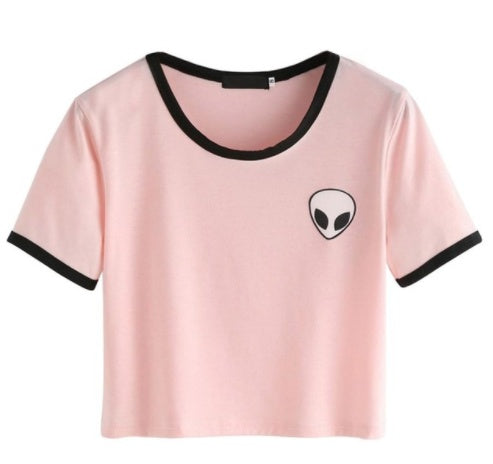 CROP TOP ALIEN MANCHES COURTES