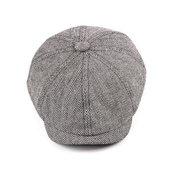 Fashion Retro Octagonal Hat Male Fashion Plaid Beret - Hat
