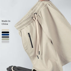 Japanese Fake Zipper Sports Drawstring Quarter Men's Shorts