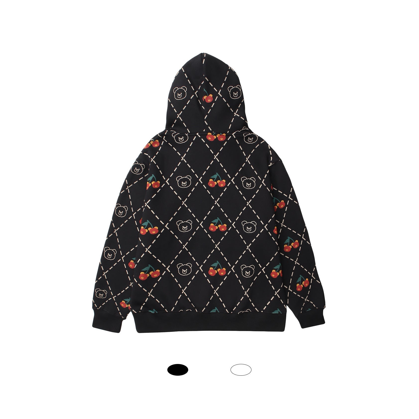 Japanese Full Print Cherry Hooded Sweater For Men And Women