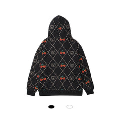 Japanese Full Print Cherry Hooded Sweater For Men And Women