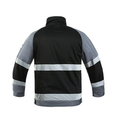 Spring And Autumn Jacket Black Grey Splicing Tooling Reflective