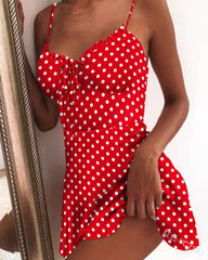 Floral Polka Dot Dress VC2193 Sexy Sling Dress