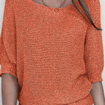 Solid Color Round Neck Sweater Women's