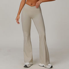 High Waist Running Sports And Leisure Skinny Versatile Bell-bottom Pants Women