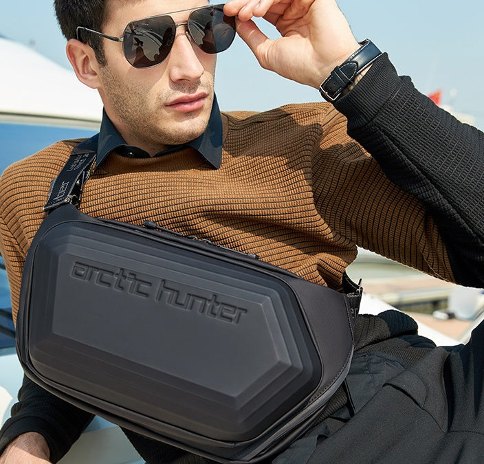 Men’s Messenger Shoulder Waist Bag Trend Fashion Design Sling Bag Large Capacity Waterproof Chest Bags Wear-resistant
