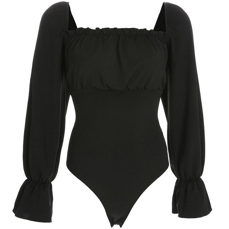 Square Neck Princess Sleeve Body Shaper Long Sleeve