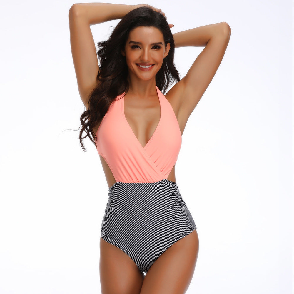 Multicolor printed one-piece swimsuit
