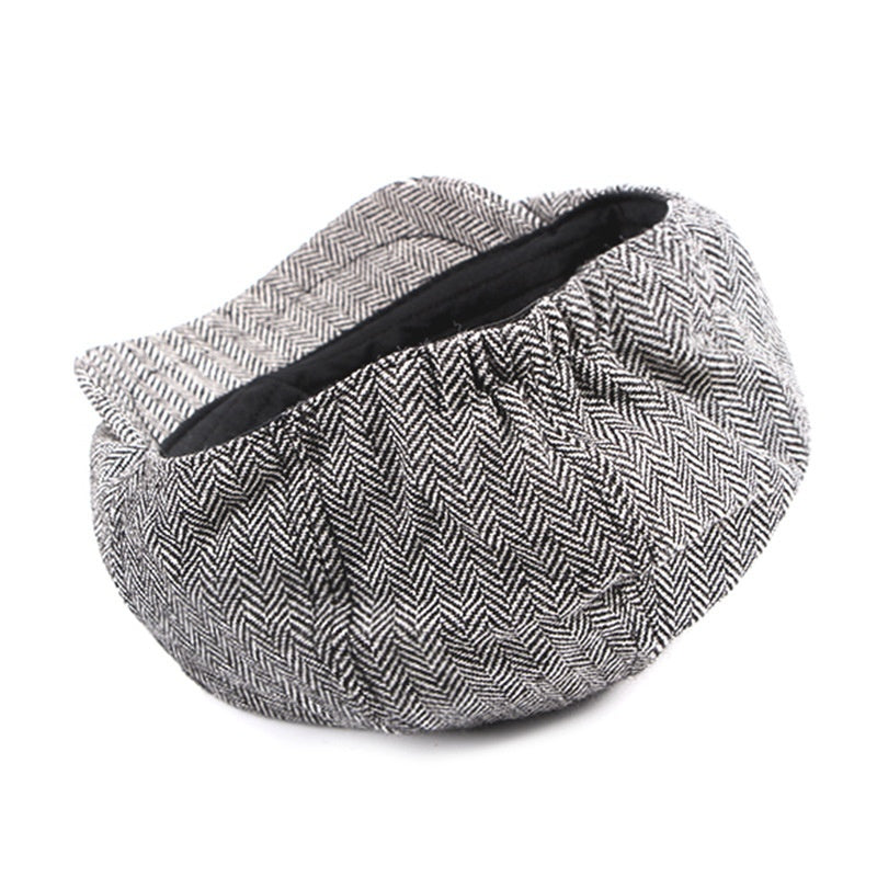 Fashion Retro Octagonal Hat Male Fashion Plaid Beret - Hat