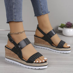 Ankle-strap Sandals Women's Casual Shoes Open Toe Wedge Plus Size