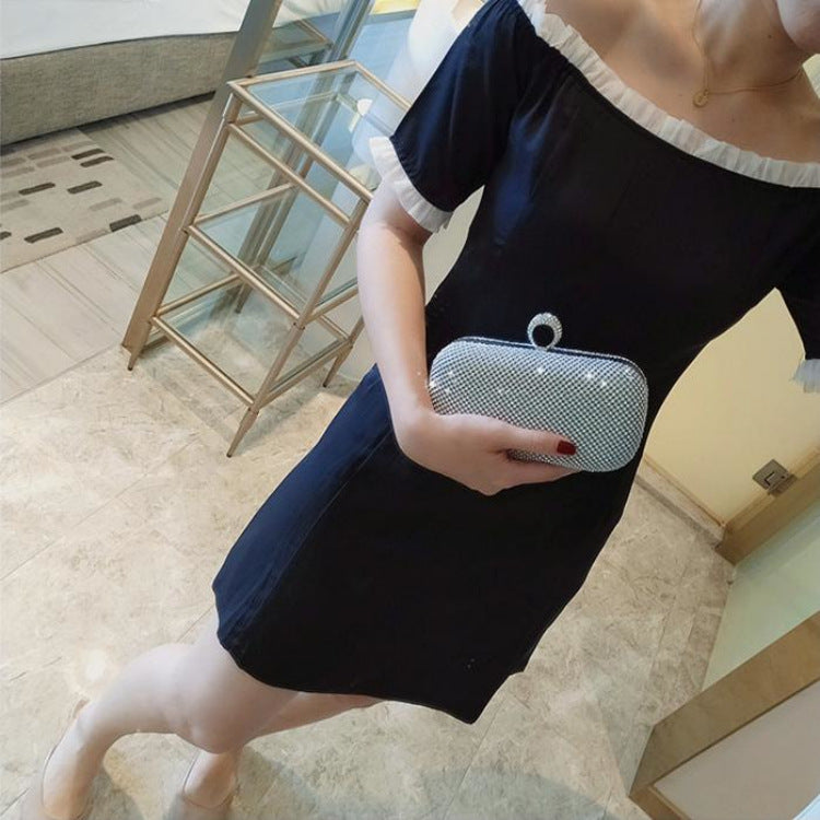 Evening Clutch Bags Diamond-Studded Evening Bag With Chain Shoulder Bag - Clothing