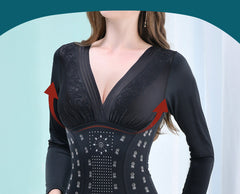 Women's Full Body Long Sleeve Trousers Caffeine Body Shaper