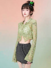 Temperament Short Long-sleeved Shirt Tops For Women - Clothing