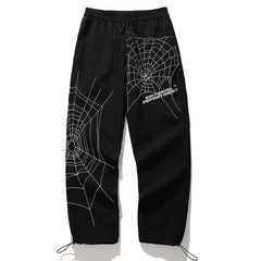 Men's Summer Hip-Hop Harem Pants – Loose Fit with Spider Embroidery, Retro Workwear Street Style
