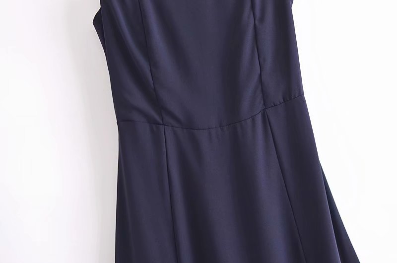French Retro Strappy Solid Color Split Suspender Skirt