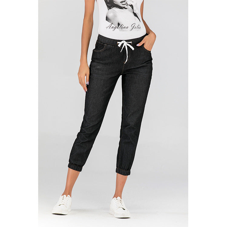 Casual Stretch Jogger Pants for Women – Elastic Waist with Drawstring
