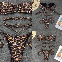 Unique Leopard Print Bikini Set – Bold and Sexy Two-Piece Swimwear for Women