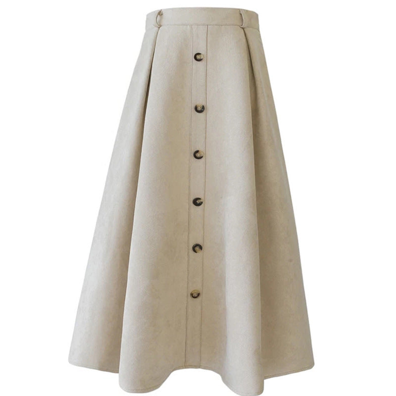 Women's Versatile High-waisted Crotch-covering Thin A-line Umbrella Skirt