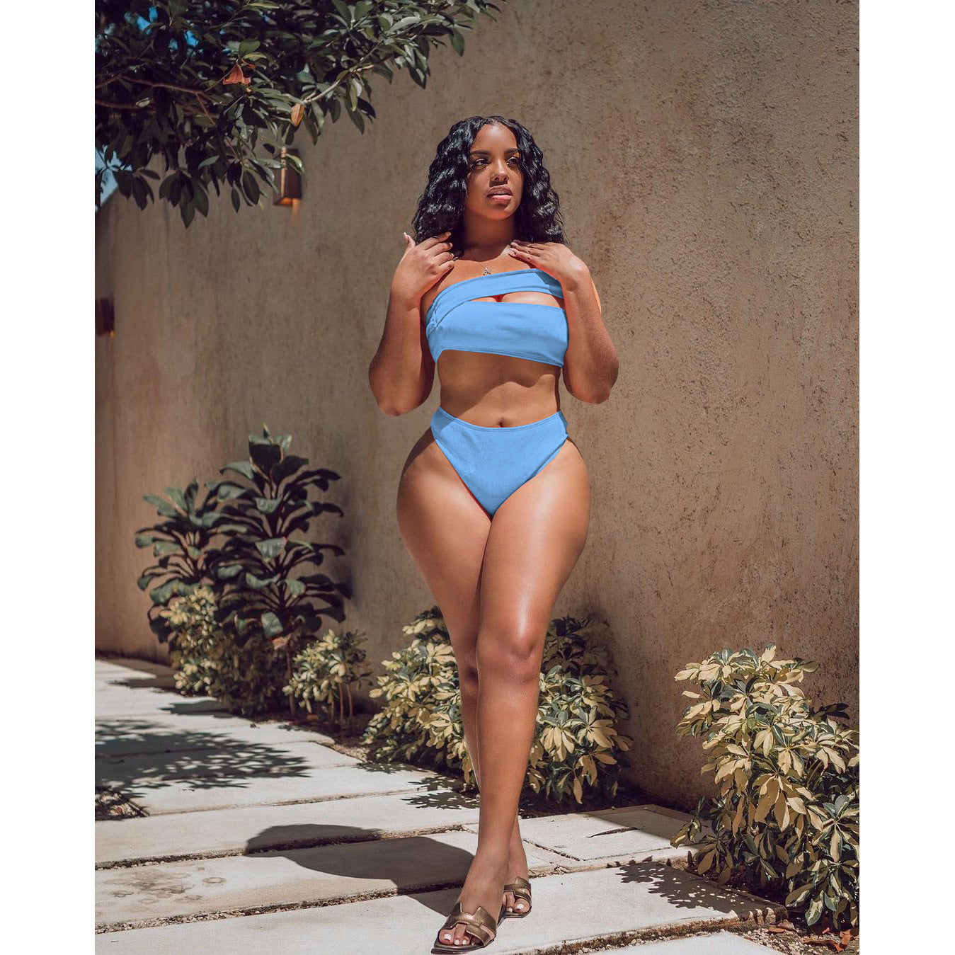 Split Swimsuit Women's Beach Solid Color Holiday Bikini