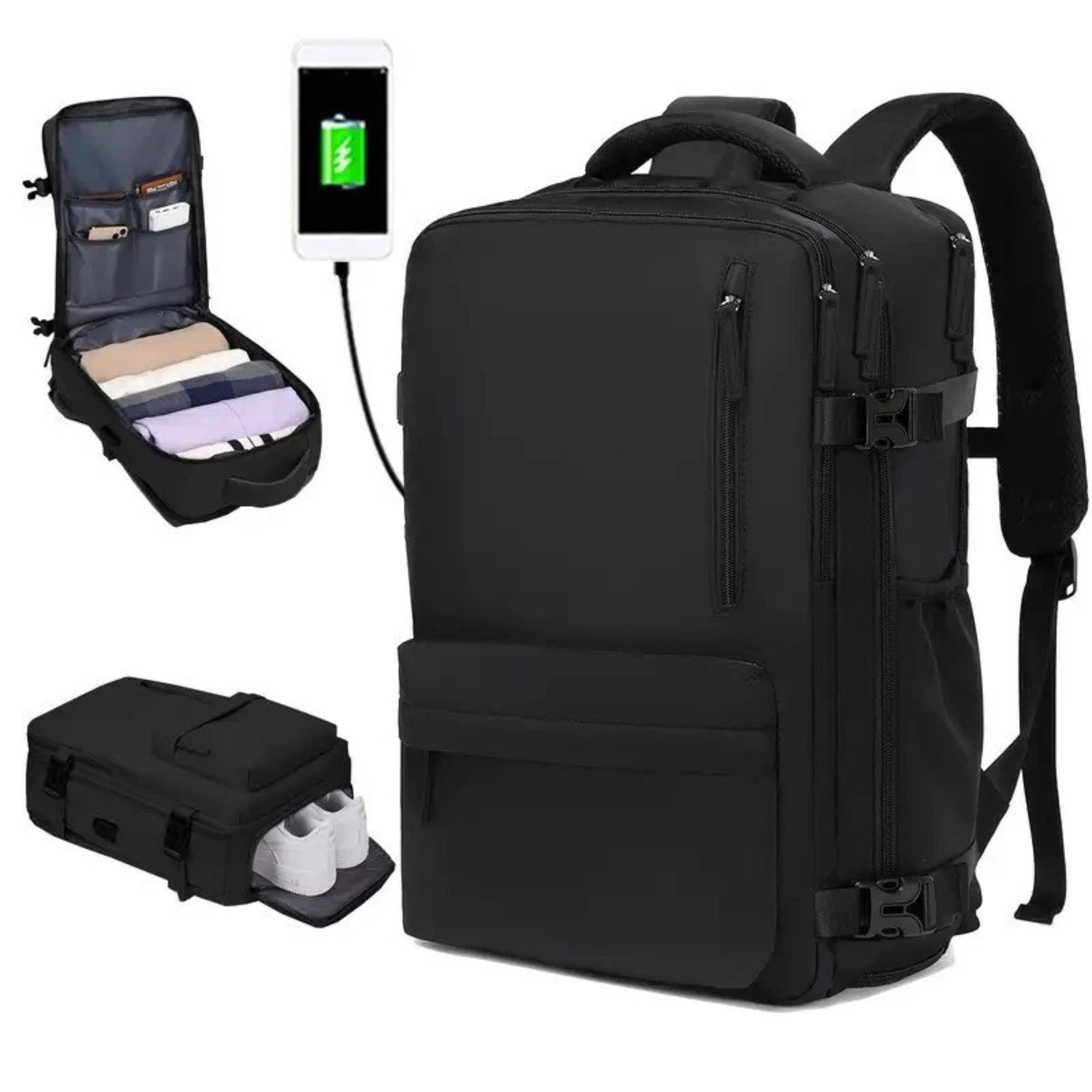 Men’s Travel Backpack – Airline Approved Carry-On with Laptop & Shoe Compartment