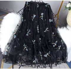 Three-dimensional Dragonfly Skirt Female High Waist Big Swing Fairy Net Yarn