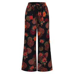 Women's High Waist Wide Leg Pants Multicolor Printed Big Feet