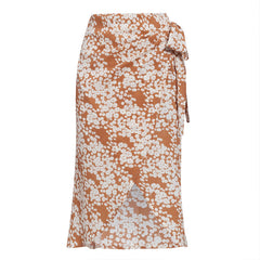 Simplee Women's Floral Wrap Skirt – Belt-Free, Lightweight Summer Style