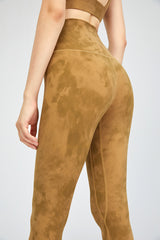 Nude Skinny Slimming Sports Cropped Trousers Printed High-waist Yoga Pants