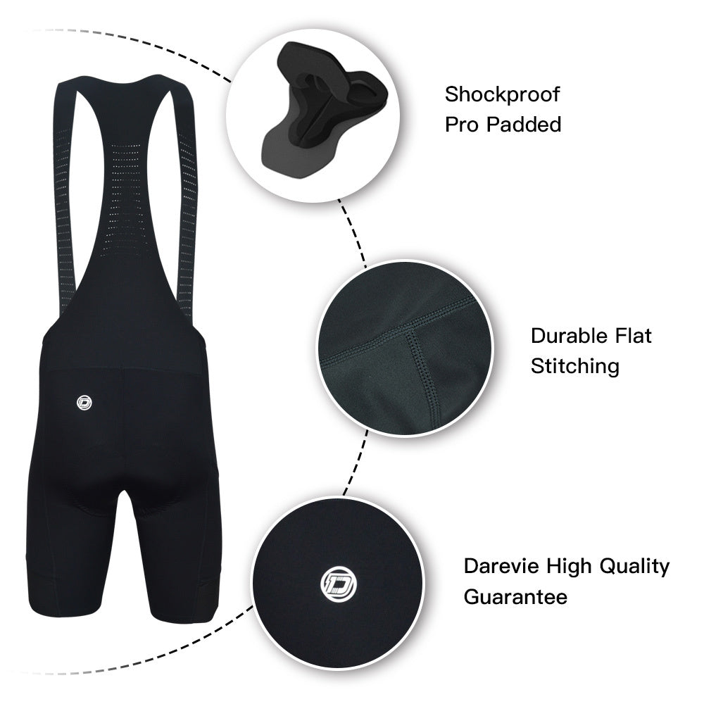 Darevie Padded Cycling Bib Shorts – Breathable Design with Phone Pockets