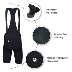 Darevie Padded Cycling Bib Shorts – Breathable Design with Phone Pockets