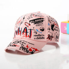 New WHAT Graffiti Baseball Cap Hip Hop Tide Hat Summer Travel Shade Caps Men Women Outdoor Sports Casual Hats Snapback Hats Gorr