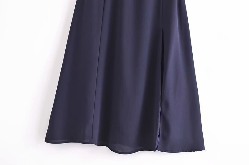 French Retro Strappy Solid Color Split Suspender Skirt