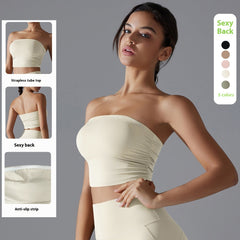 New Solid Color Chest Wrap Yoga Clothing Top