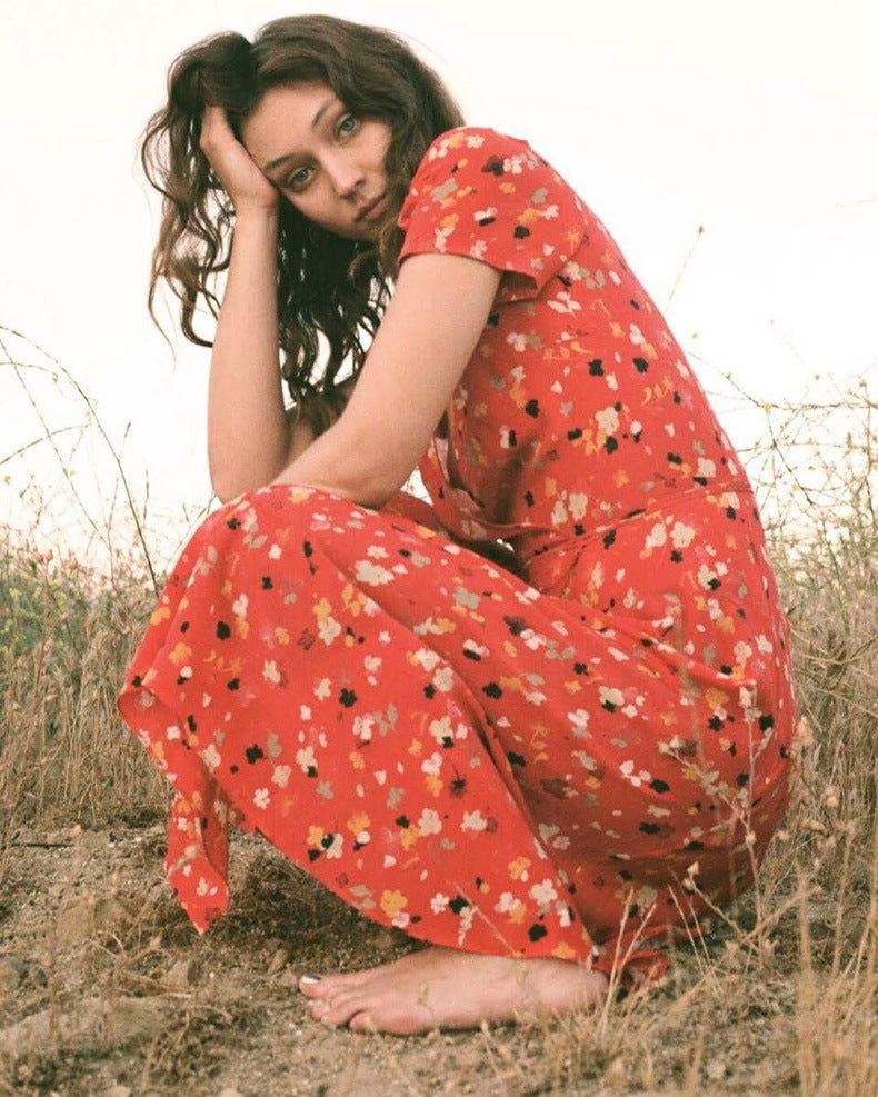 Summer New Women's Cherry Print Dress