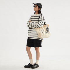 Long Sleeve Early Autumn All-matching Pullover Loose Couple's Tops