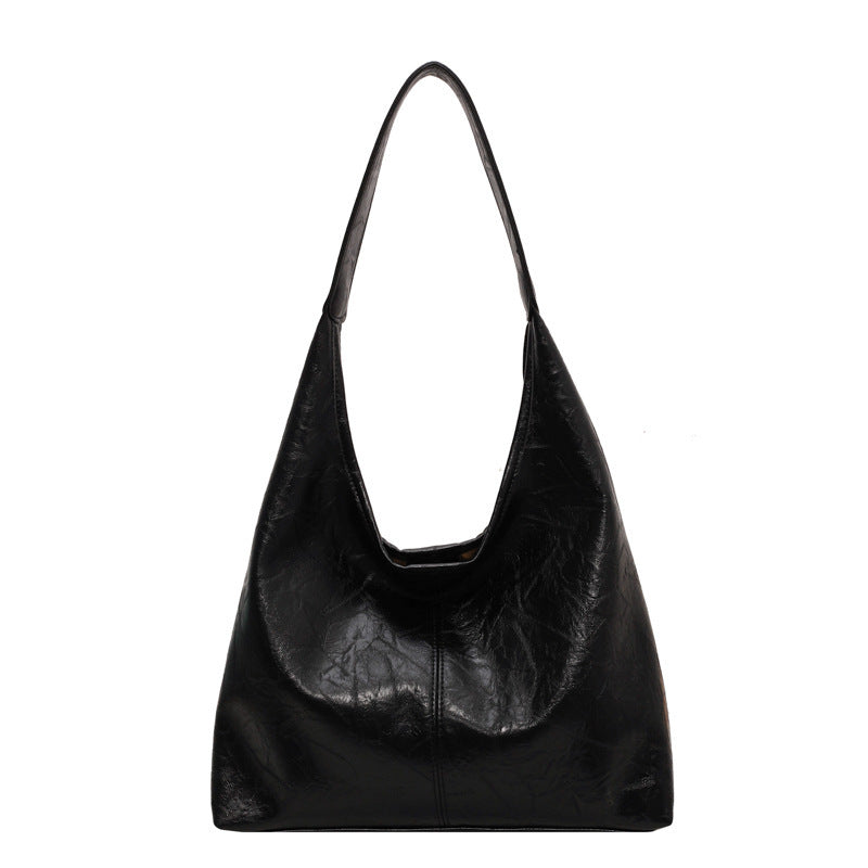 2pcs Composite Bag Fashion Shoulder Bag With Clutch Bag Casual Commuting Large Capacity Hobo Tote Bags Women - Black