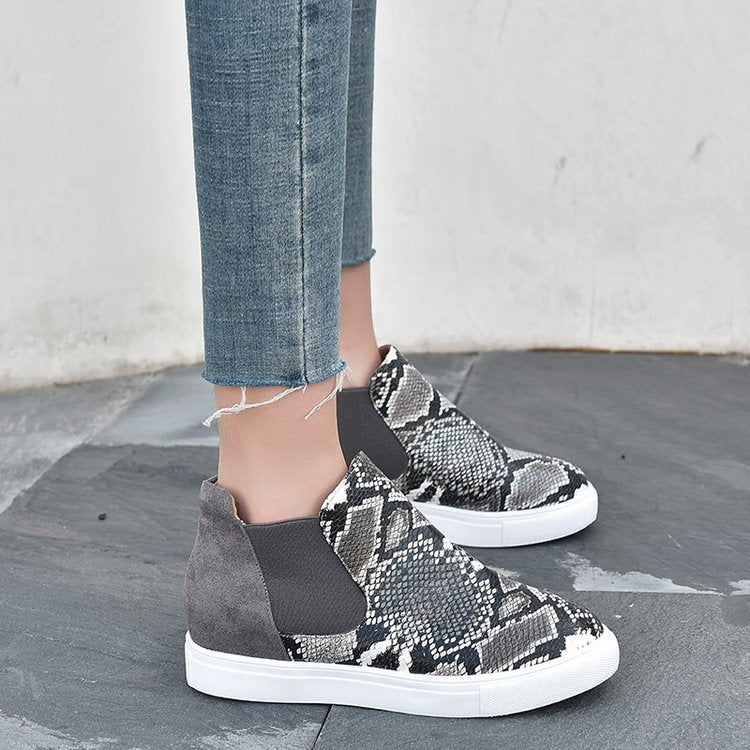 Leopard print platform fashion casual shoes