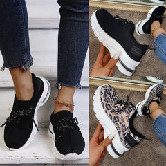 Leopard Print Women's Shoes Platform Platform Casual Sneakers