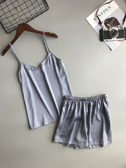 Plain Short Silky Pajama Set