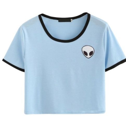 CROP TOP ALIEN MANCHES COURTES